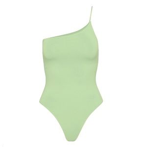 NWT Aritzia Babaton Contour One Shoulder Maxi Bodysuit in Pistachio Green
